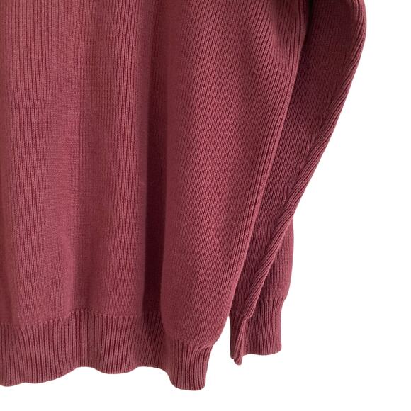 Vintage LL Bean Burgundy 5 Button Henley Cotton Fisherman Knit Sweater XXL Tall - Picture 13 of 15